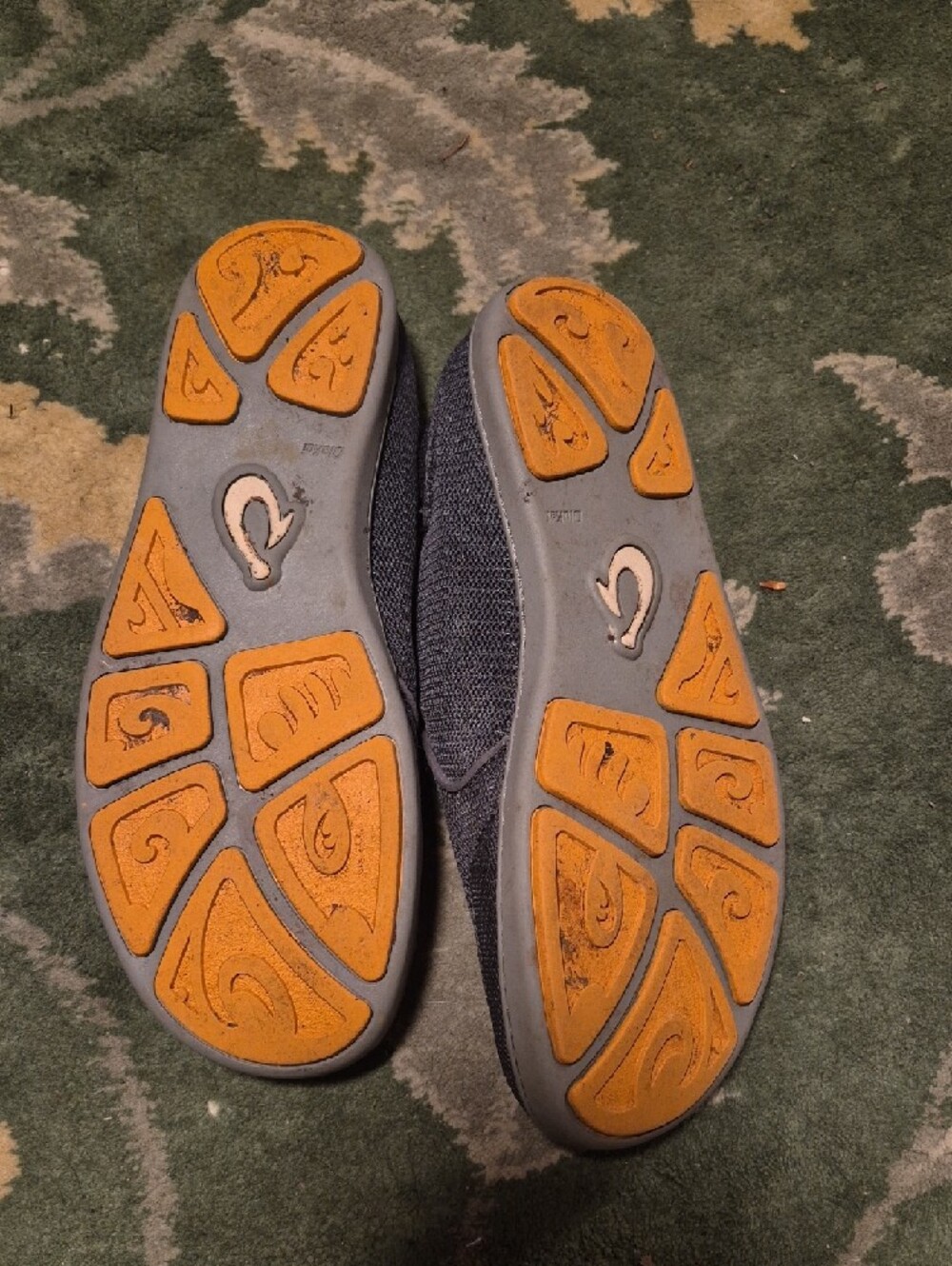OluKai Men's Knit Slip-On Loafers in Charcoal with Orange Liner - Picture 2 of 10